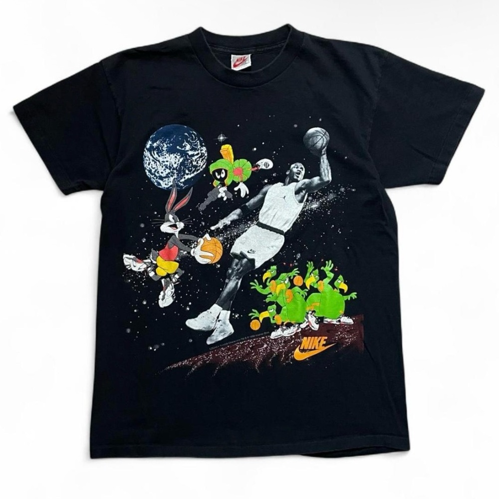 Vintage Nike 1993 Jordan MJ Looney Tunes Space Jam Tee AOP Single Stitch Medium